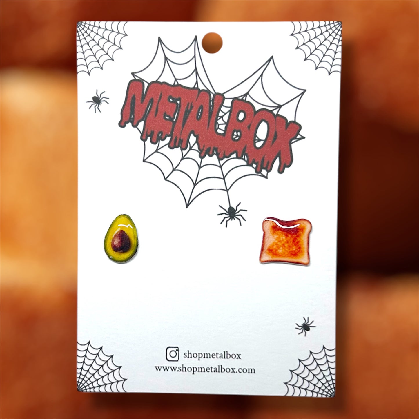 Avocado and slice of toast resin stud earrings