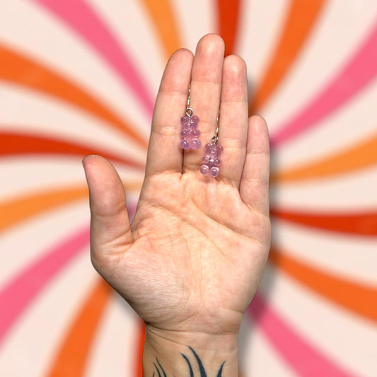 Plastic gummy bear dangle earrings