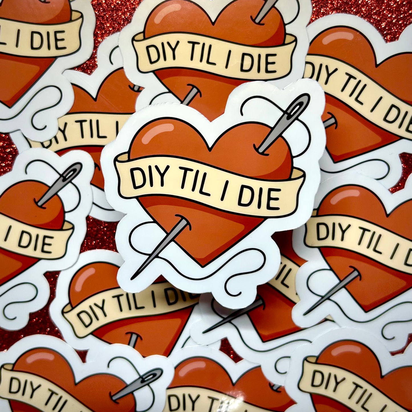 DIY Till I Die Heart-Shaped Vinyl Sticker