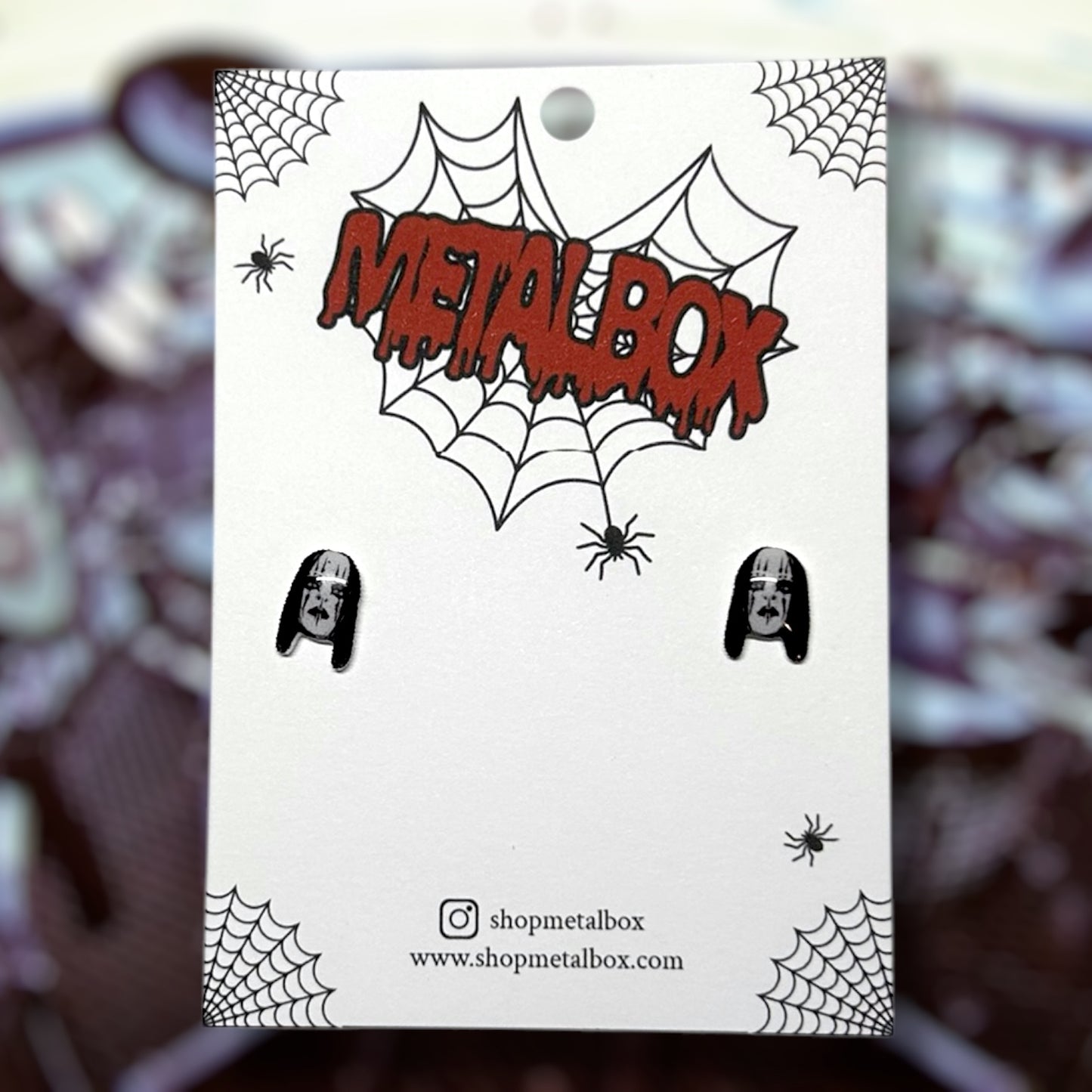 Slipknot Vol. 3-era Joey Jordison mask resin stud earrings