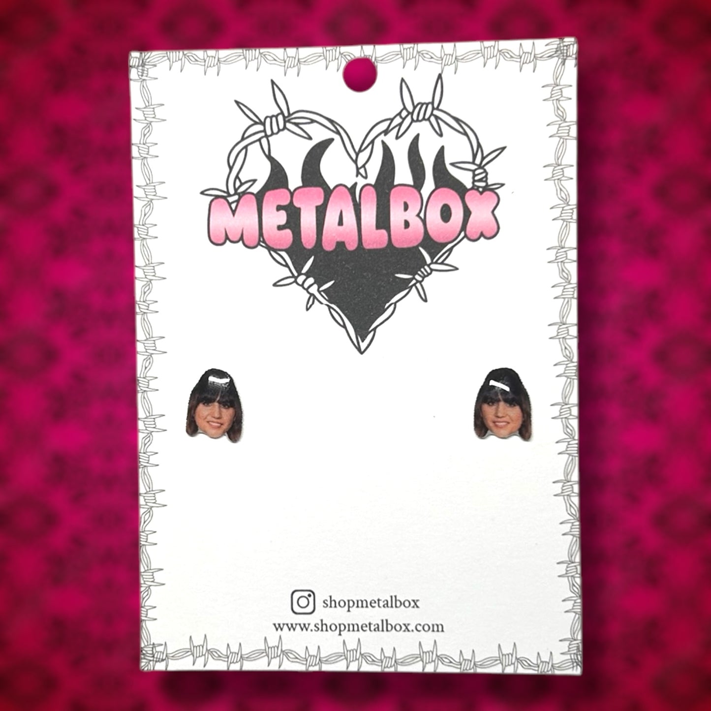Natasia Demetriou face resin stud earrings