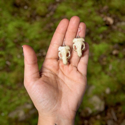 Rat skull resin statement earrings