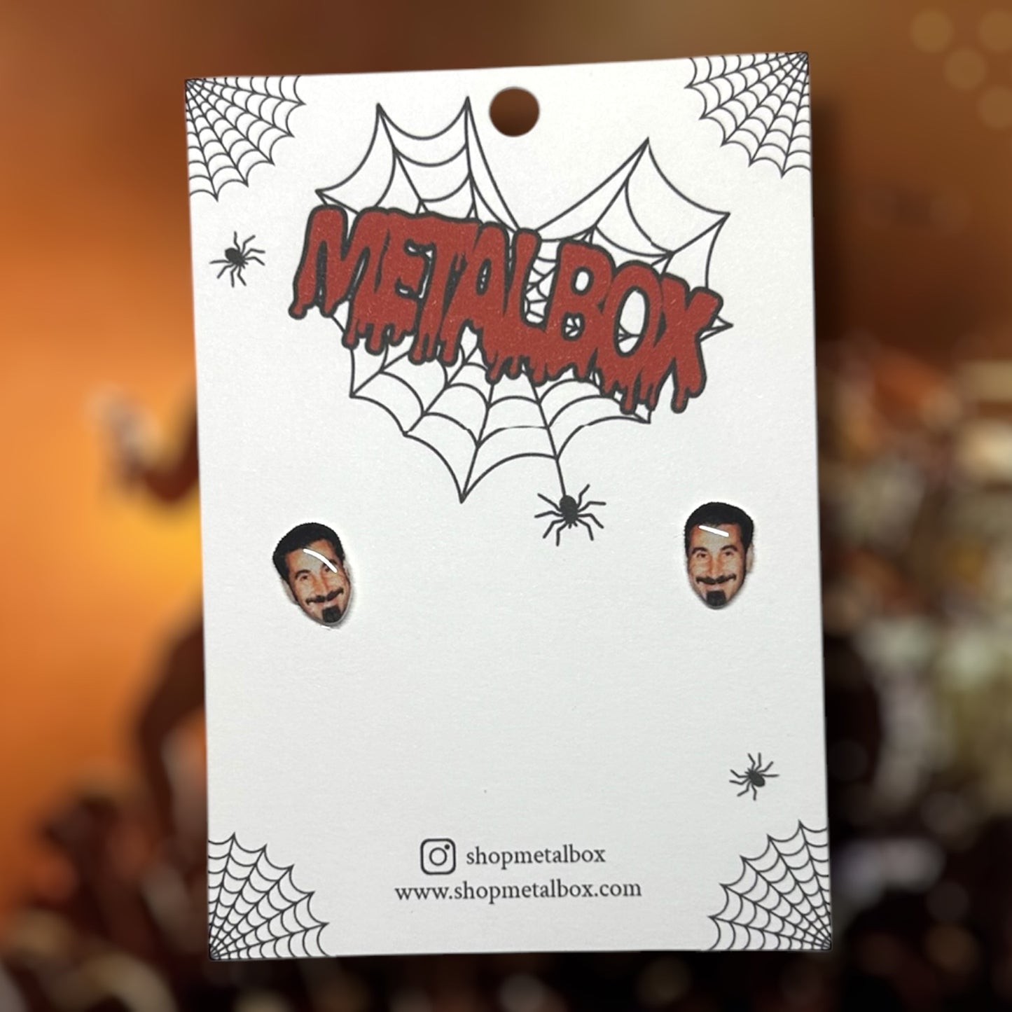 System of a Down Serj Tankian face resin stud earrings
