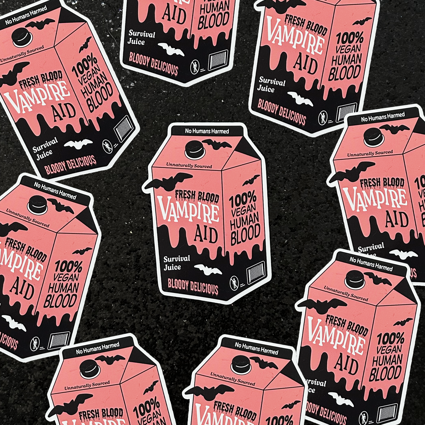 Vampire Aid human blood vinyl sticker