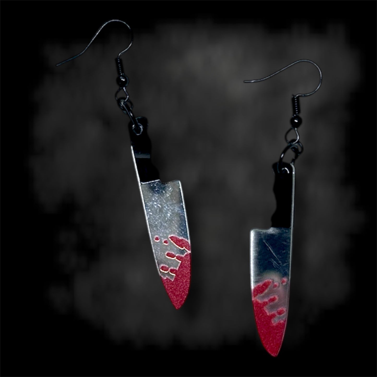 Bloody Butcher Knife Acrylic Statement Earrings