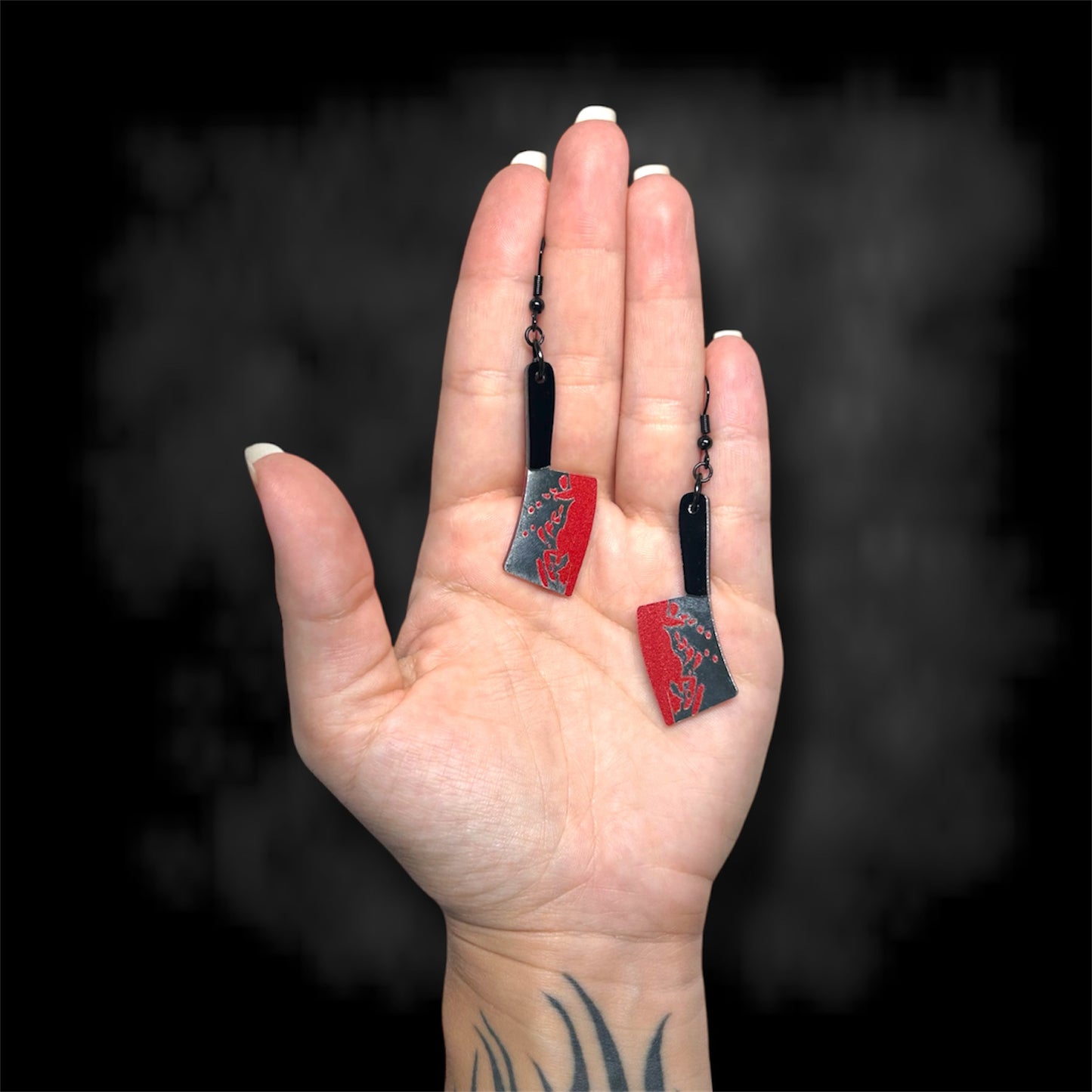 Bloody Cleaver Acrylic Statement Earrings
