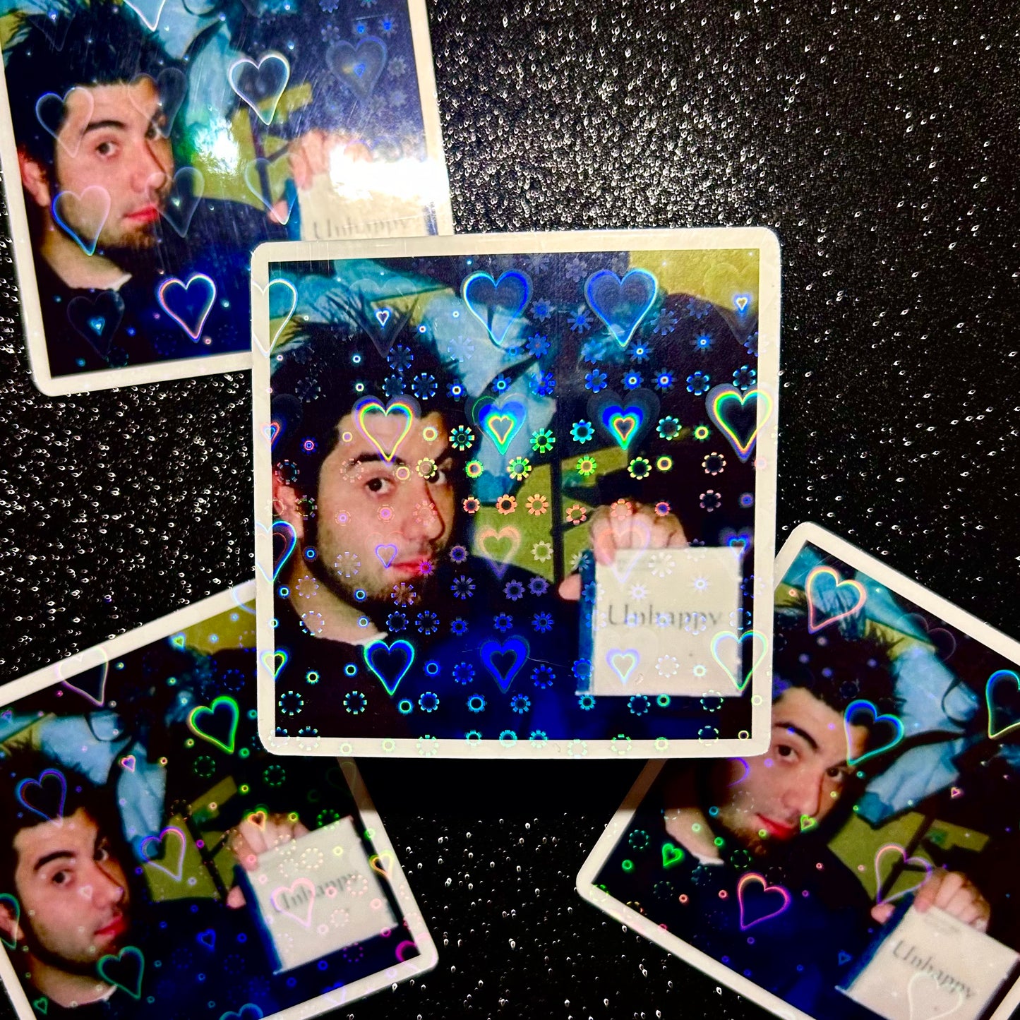 Unhappy Chino Holographic Vinyl Sticker