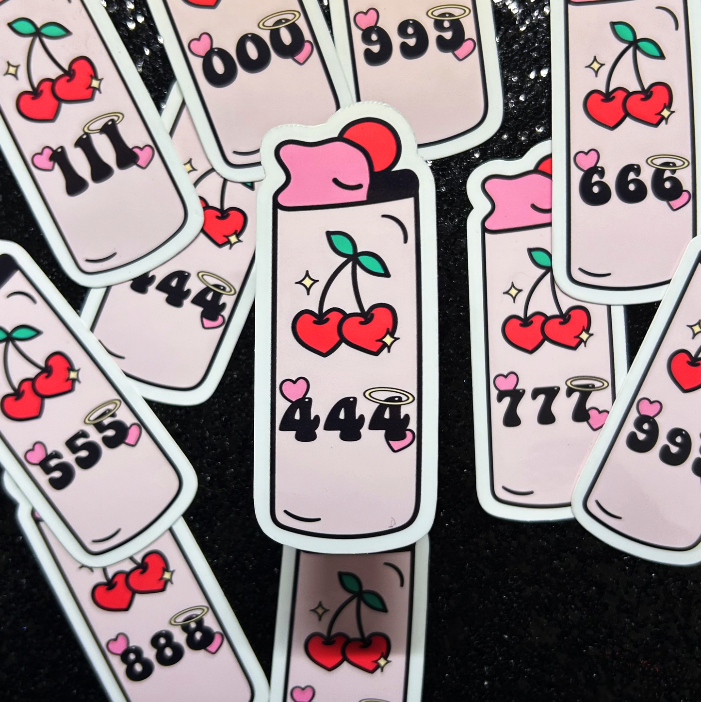 Angel Number Cherry Lighter Vinyl Sticker