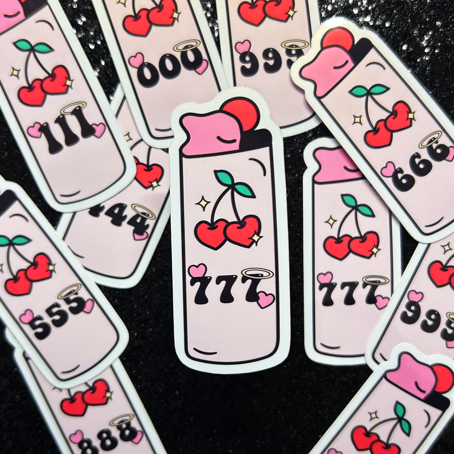 Angel Number Cherry Lighter Vinyl Sticker