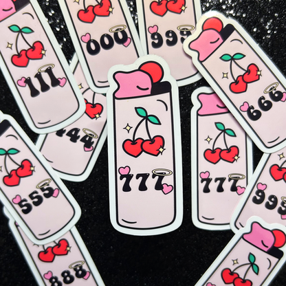 Angel Number Cherry Lighter Vinyl Sticker