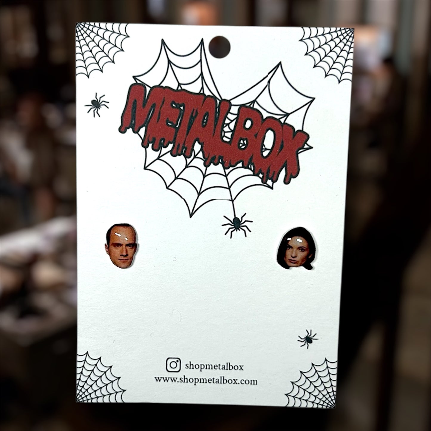 Law and Order SVU Olivia Benson and Elliot Stabler face resin stud earrings