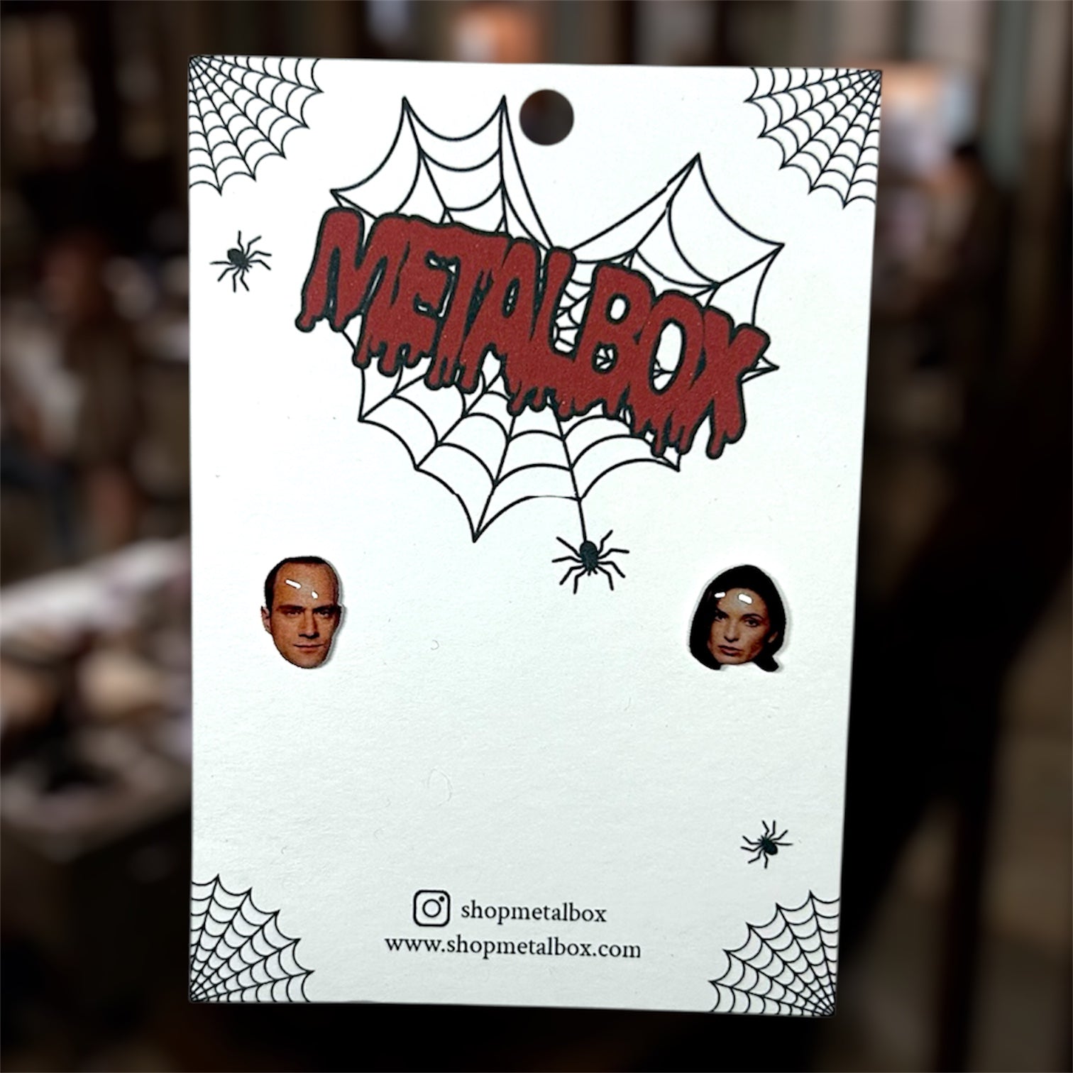 Law and Order SVU Olivia Benson and Elliot Stabler face resin stud earrings