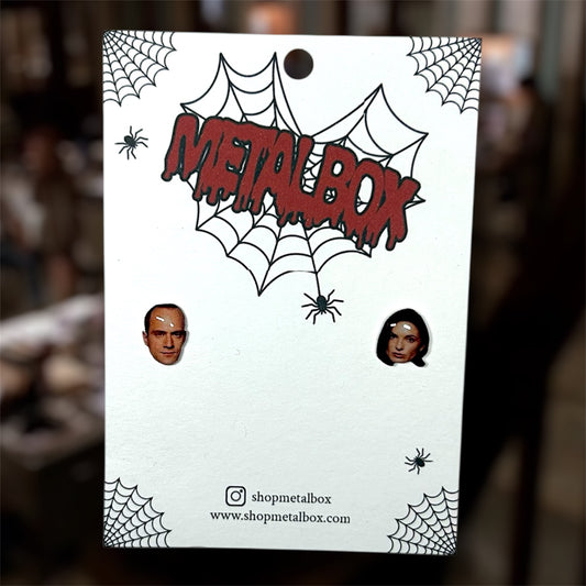 Law and Order SVU Olivia Benson and Elliot Stabler face resin stud earrings