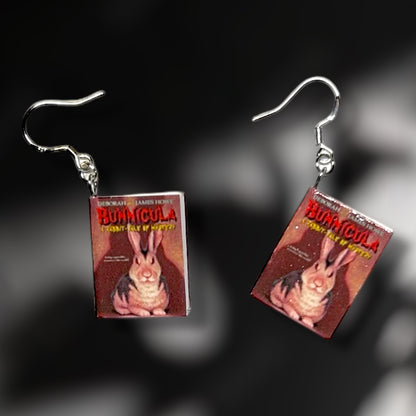 Bunnicula miniature book dangle earrings