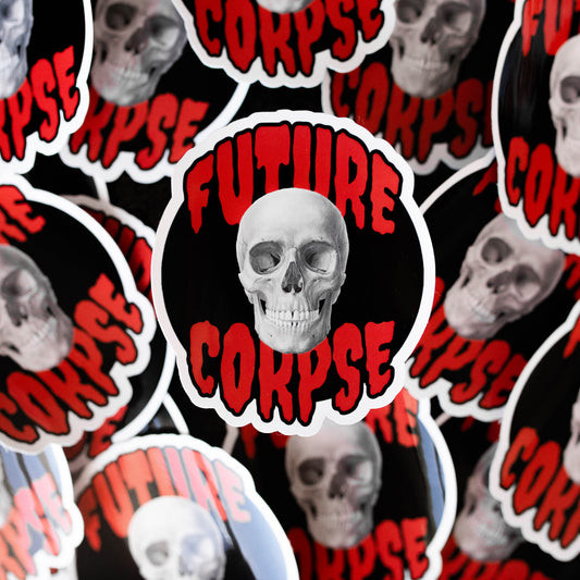 Future corpse human skull oddities vinyl sticker