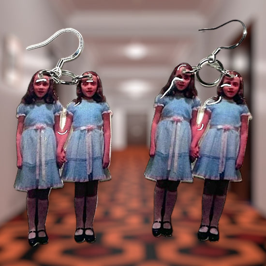 The Shining-inspired Grady twins resin statement earrings