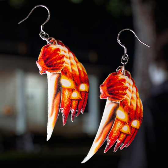 Halloween-inspired Michael Myers knife resin statement earrings