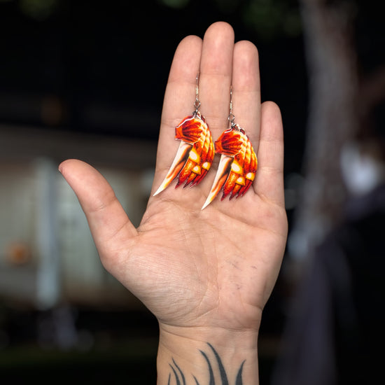 Halloween-inspired Michael Myers knife resin statement earrings