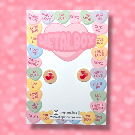 Valentine's Day Pillsbury heart cookie resin stud earrings