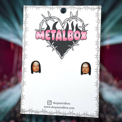 Korn Jonathan Davis face resin stud earrings 