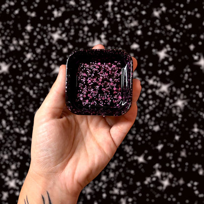 Mini pink square epoxy resin trinket dish