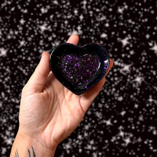 Mini purple heart epoxy resin trinket dish