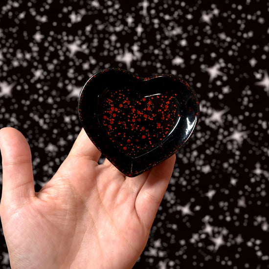 Mini red heart epoxy resin trinket dish