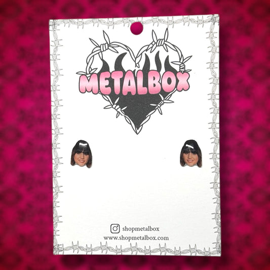 Natasia Demetriou face resin stud earrings