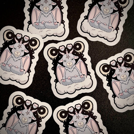 Pastel Satanic baphomet vinyl sticker