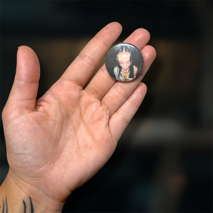 Vomit Nikki BTS Horror Pinback Button