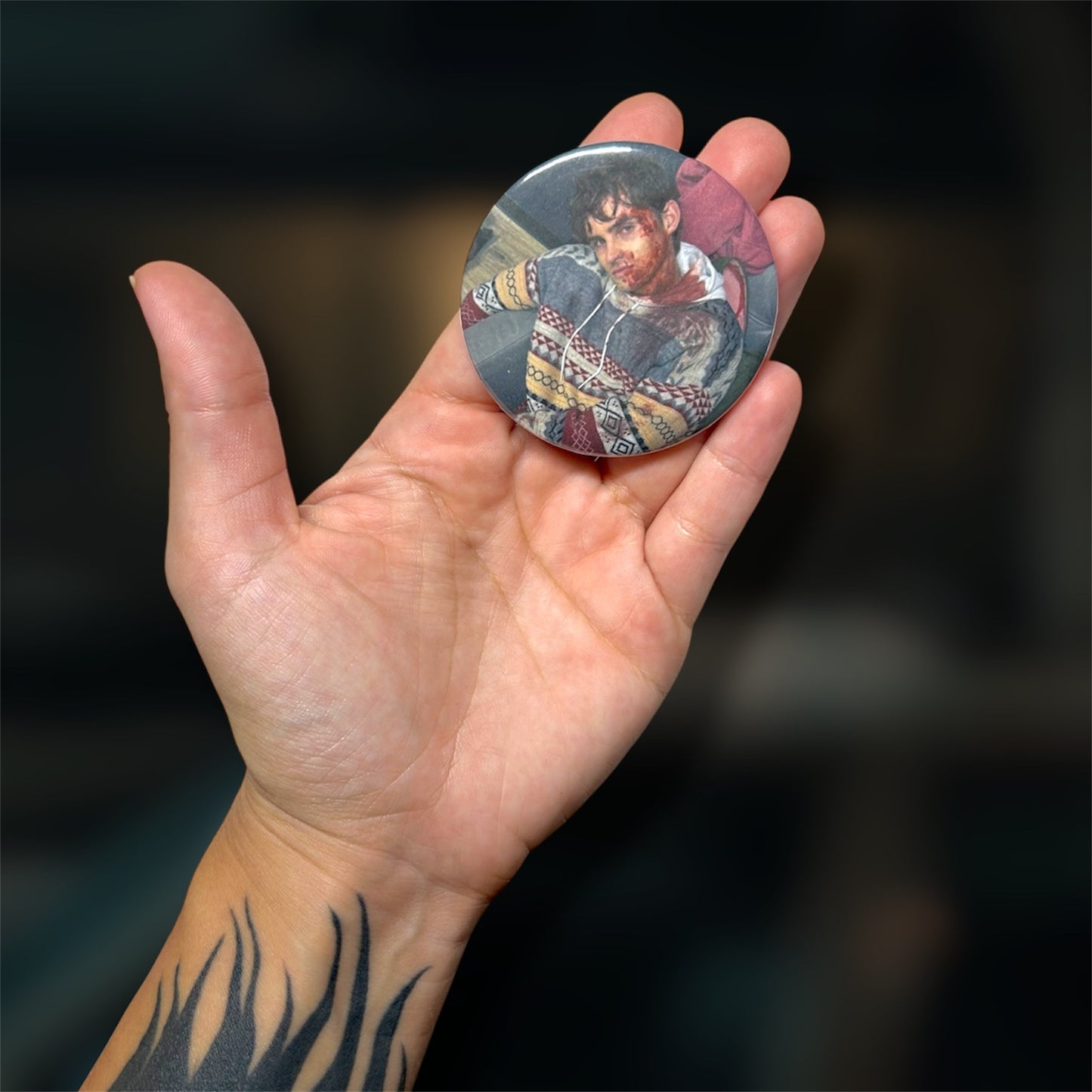 Bloody Bear BTS Horror Pinback Button