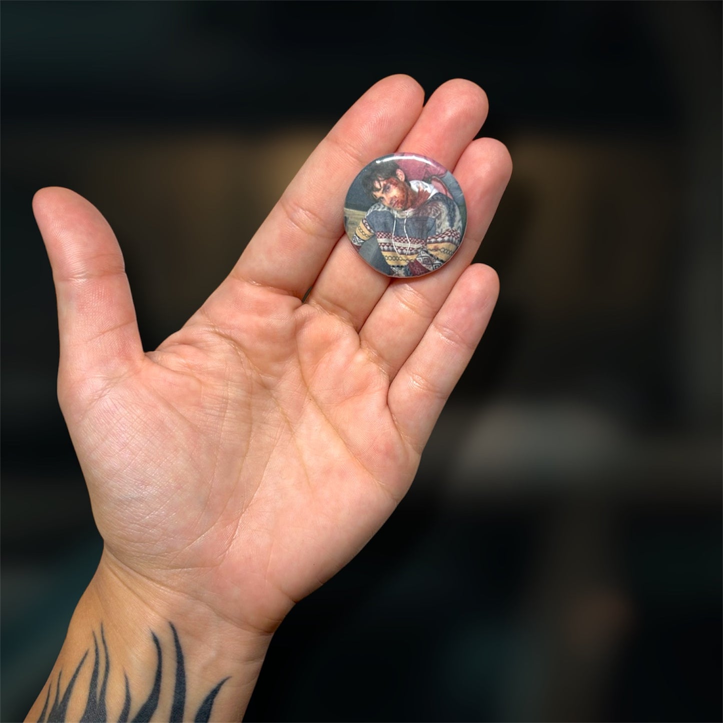 Bloody Bear BTS Horror Pinback Button