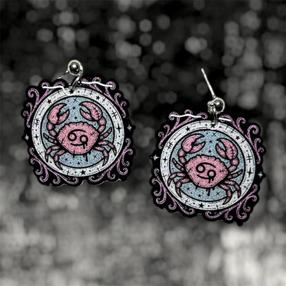 Cancer Zodiac Sign Statement Earrings