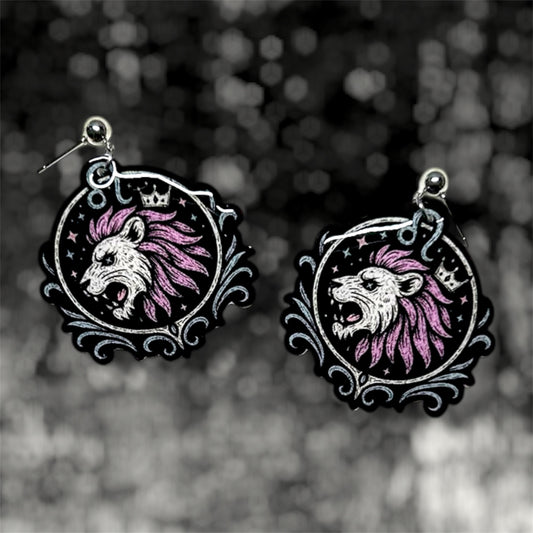 Leo Zodiac Sign Statement Earrings