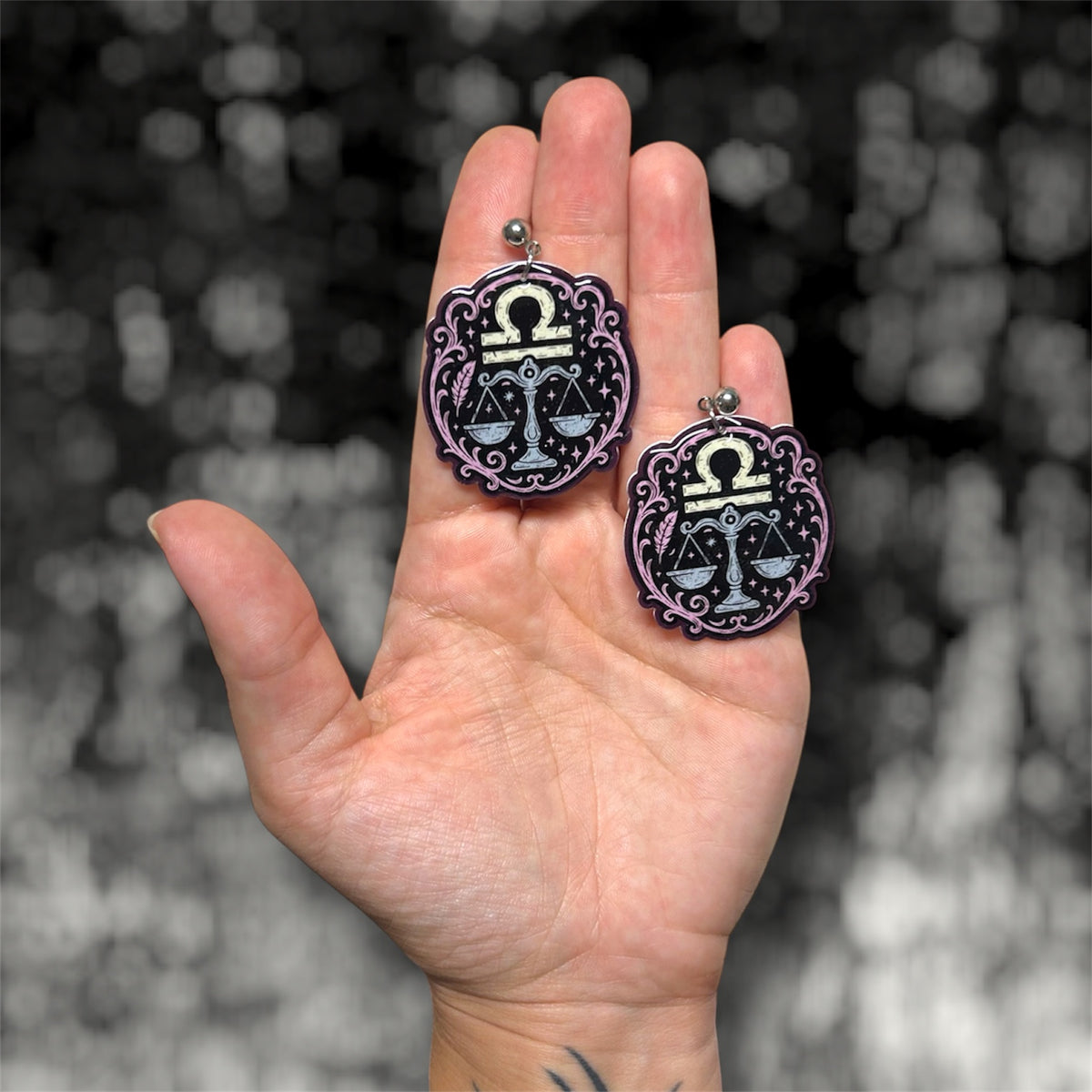 Libra Zodiac Sign Statement Earrings