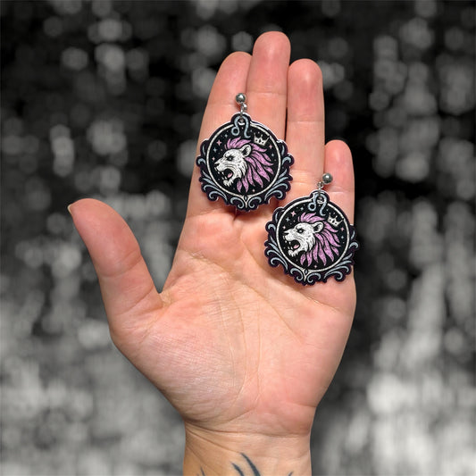Leo Zodiac Sign Statement Earrings