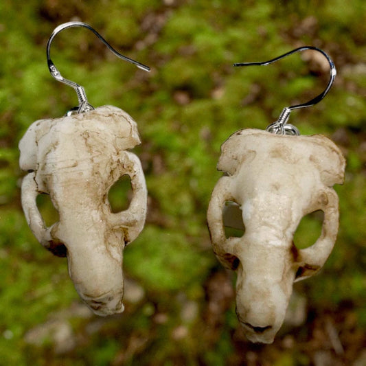 Rat skull resin statement earrings