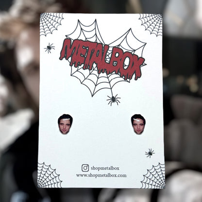 Robert Pattinson resin face stud earrings