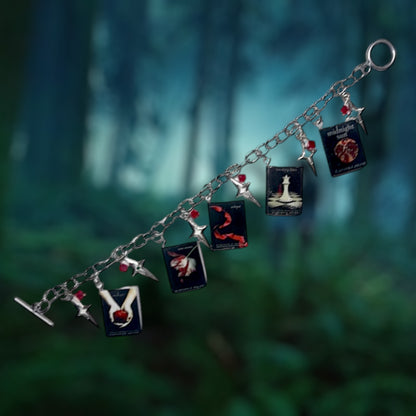Twilight saga New Moon Eclipse Breaking Dawn Midnight Sun miniature book charm bracelet