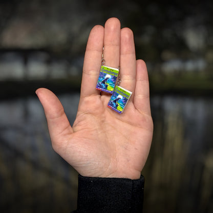 Goosebumps The Werewolf of Fever Swamp miniature book dangle earrings