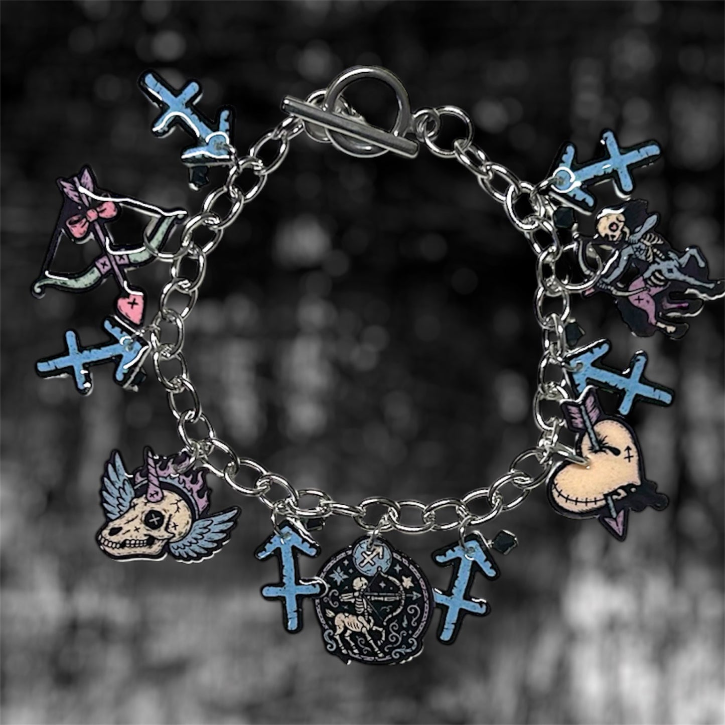 Sagittarius zodiac sign celestial witchy charm bracelet