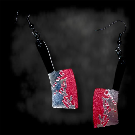 Bloody Cleaver Acrylic Statement Earrings