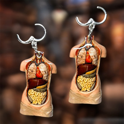 Human Torso Body Model Oddities Statement Earrings