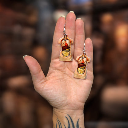 Human Torso Body Model Oddities Statement Earrings