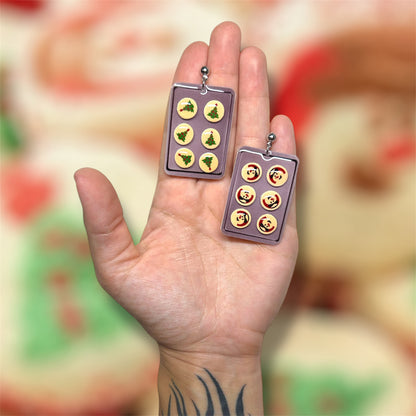 Christmas Cookie Sheet Statement Earrings