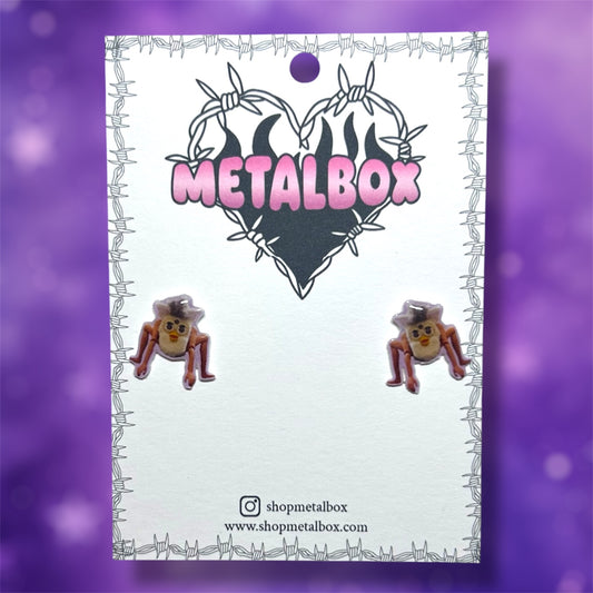 Cursed Furby meme resin stud earrings
