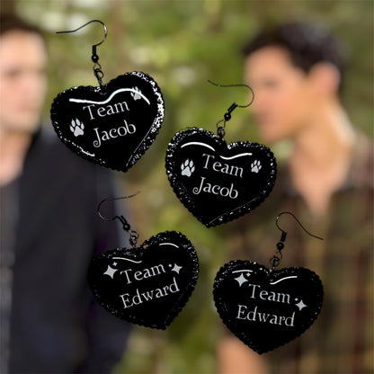 Team Jacob Heart-Shaped Statement Earrings