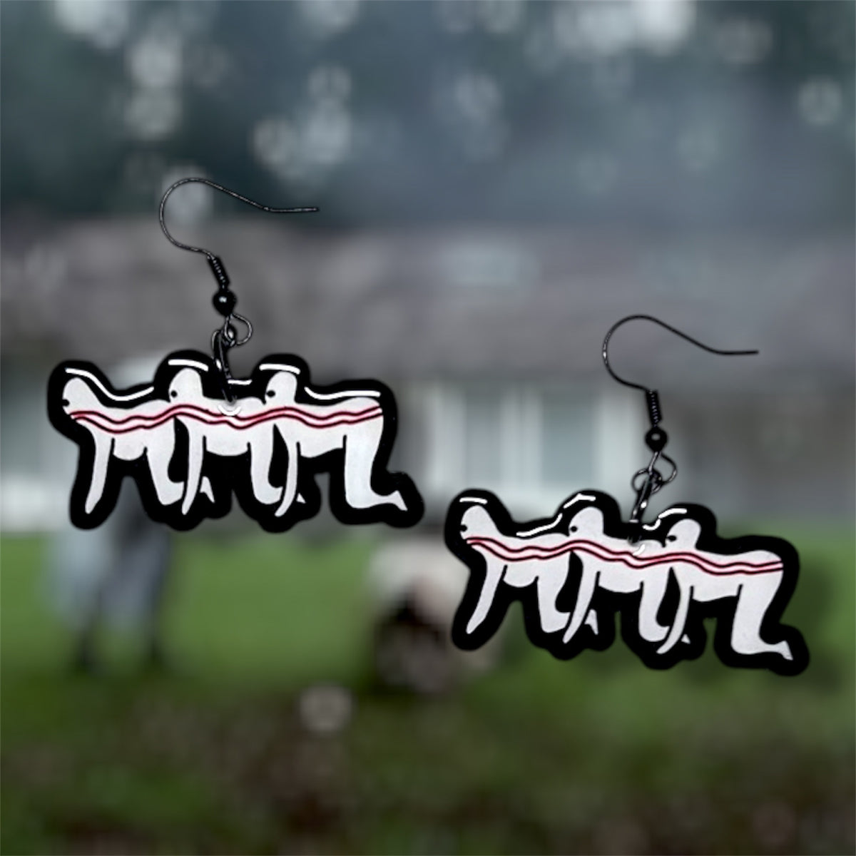 Centipede People Experiment Diagram Horror Statement Earrings