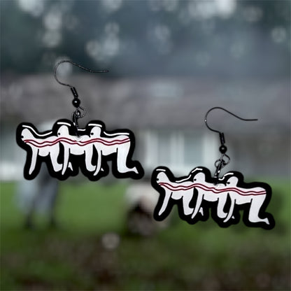 Centipede People Experiment Diagram Horror Statement Earrings