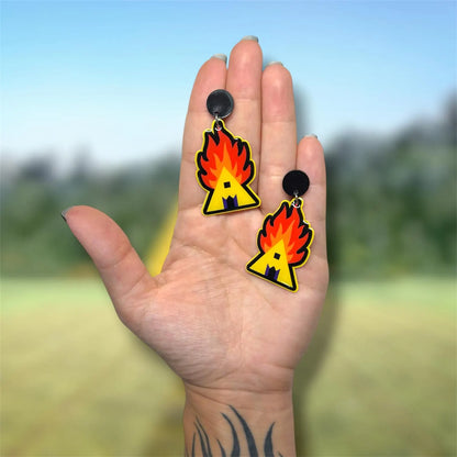 Midsommar Yellow Temple Horror Statement Earrings